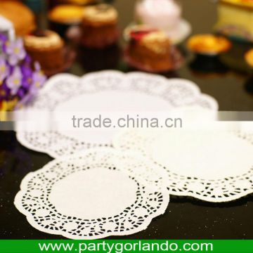 21.5cm ivory round shape paper doily