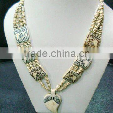 Bone jewelry necklace