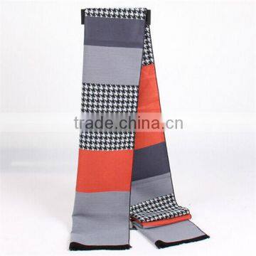 2015 hot sale high quality men long plaid linen scarf