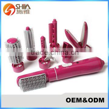 110v-220v 7 in in 1 DIY multi-function curling iron sticks hot air brush with comb hair straightener hair dryer