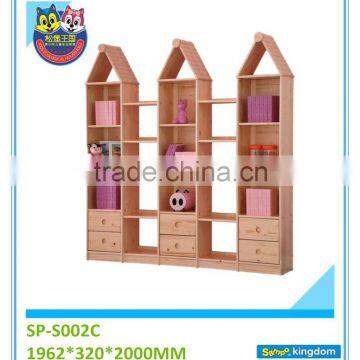 solid wood wall bookcase shelf with study table#SP-S002B