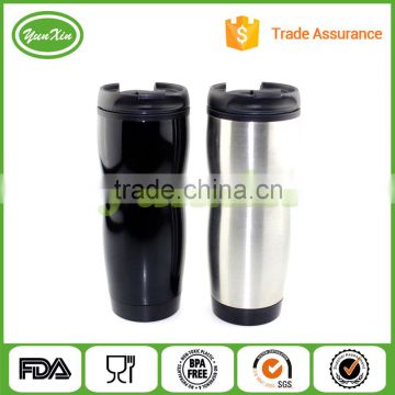 High quality stainless steel and plastic double wall travel mug/auto mug