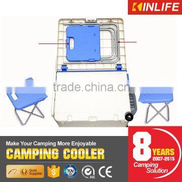 Portable Camping Ice Cooler Box With Fold-able Desk And Table Quality Choice photo-5
