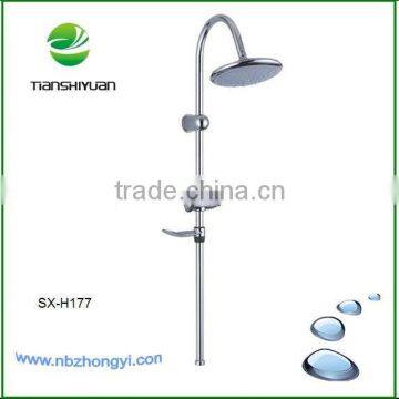 Round overhead shower with sliding bar single function shower set for shower room steam shower