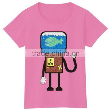 Custom Girl Cute Design t Shirt / Wholesale Cotton Women Tshirt photo-5