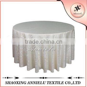 Hot sale polyester round Jacquard table cloth wedding