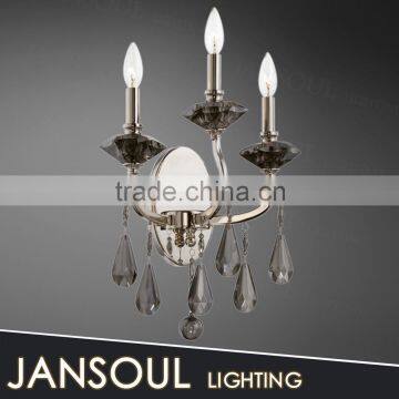 simple new design fancy 3 lamp holders k9 crystal aviation wall lighting for stage decoration