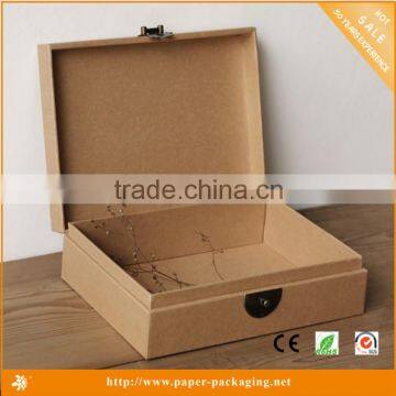 DW-G120High grade Kraft cantaining box and jewelry box with a lock                        
                                                                                Supplier's Choice