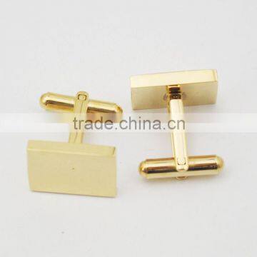 316L Stainless Steel Gold Rectangle Cufflink Custom Engrave Logo Gold Cufflinks photo-6