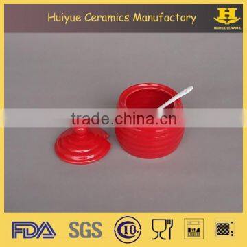 Ceramic Jar With Spoon Honey Jar With Spoon and Lid photo-3