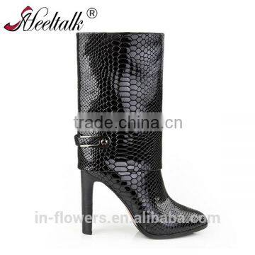 OEM wholesale customized crocodile skin high quality women boots high heels