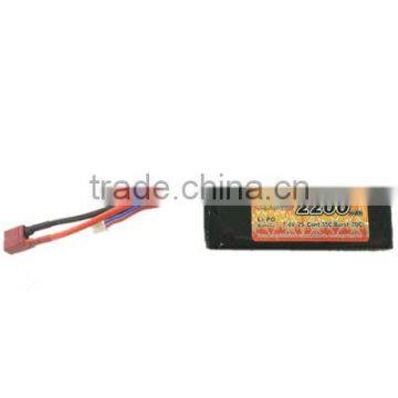7.4V 2200mAh Lithium polymer battery for RC toys with 35C discharge current