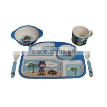 New Style Eco-friendly Bamboo Fiber Kids Dinnerware Set