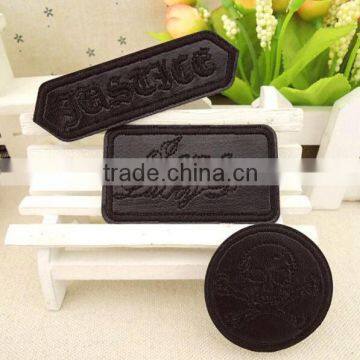 Leather repair patch affixed buiter clothing supplementary material badges applique adornment with back rubber cloth paste