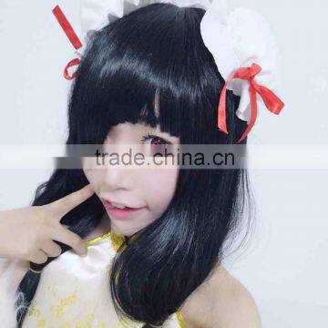 New pop anime Cartoon 100cm Long Black DATE A LIVE Tokisaki Kurumi Cosplay Wig