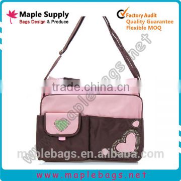 Popular pink nappy bag 2016 fashion baby bag