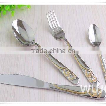 Elegant gold&mirror 72/84 Pcs stainless steel cutlery set flatware