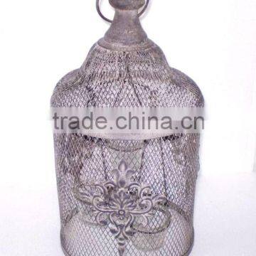 8009236F- round metal wire candle lantern