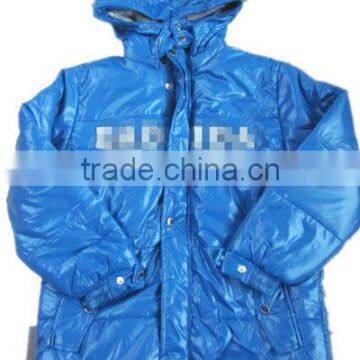 blue hooded boys customized winter jacket