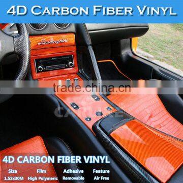 1.52x30m 5x98ft Glossy 4D Carbon Fiber Vinyl Car Vinyl