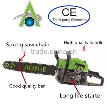 52cc 20 inch gasoline saw ,orange or green color petrol saw,single start