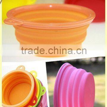 A-bomb New Food Grade Eco-friendly Food Grade Folding Colorful Silicone Pet Dog Bowl For Travel