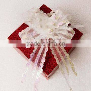 white organza gift package bows