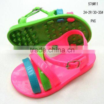 Nice apearance colorful inexpensive girls PVC jelly casual sandals