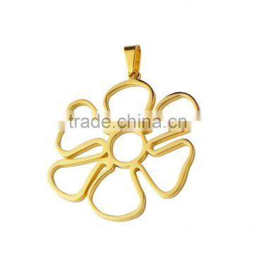 Beautiful Flower Design Stainless Steel Pendant Gold Plating