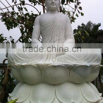 Sitting Shakyamuni Buddha Statues for Sale White Marble Stone Hand Carving Sculpture for Home Garden Pagoda Temple No 28