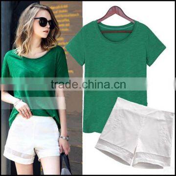 Hot Sale Tight Fit Blank T Shirt For Women Sexy Short Sleeve T Shirt Women