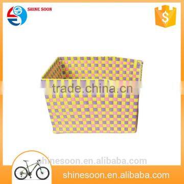 Shopping fruit and vegetable durable baskets plastic woven basket strainer for bike