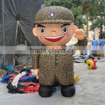 most popular hot sale inflatable action cartoon soldier, moving cartoon