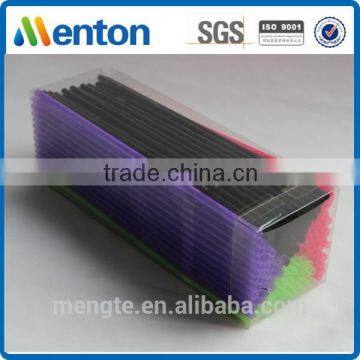 Chinese hard long colorful bendy straw in PVC box