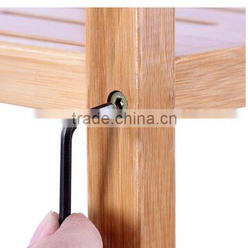 100% Natural Bamboo Bathroom Tower 5-Shelf Towel Storage Rack Shelving Bathroom Accessory photo-4