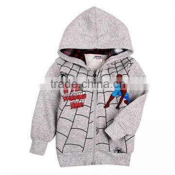 (A4118) 2-6Y Hollywood spide hero printed fleece hoodies baby clothes wholesale