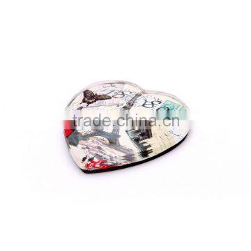 Color printing heart dome crystal fridge magnet custom crystal glass fridge magnets