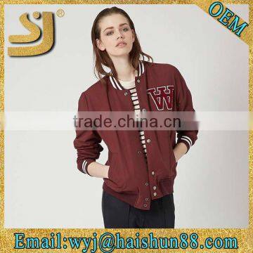 Casual fashion plain baseball women parka jacket