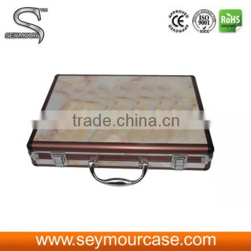 Rolling Sample Case White Granite Floor Tiles Sample Box Display Case