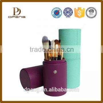 2015 Hot Sale Custom Hand-made Genuine Leather pu Leather Makeup Brush Holder