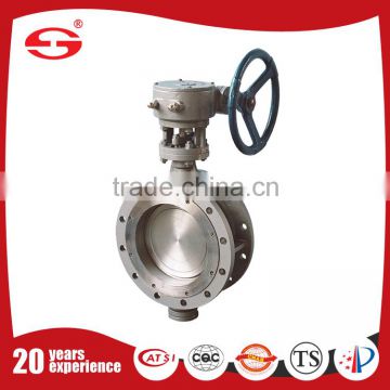 Flange type eccentric butterfly valve with RPTFE seat with pneumatic actuator