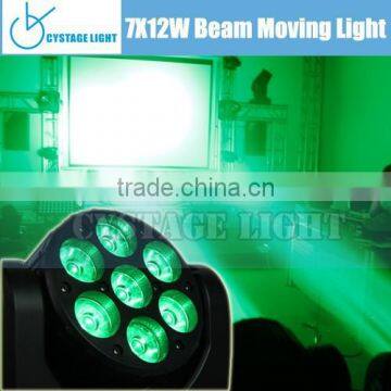 7x12 Watt RGBW 4IN1 Wash Beam Moving Light Mini Led Moving head