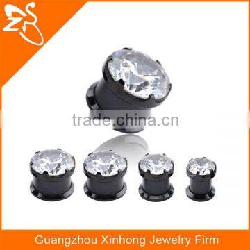 TP01052 black ear plug piercing natural zircon gemstone jewelry