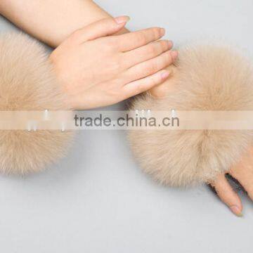 Fashion Accessory Genuine Silver Fox Fur Cuff / Real Fox Fur For Decorate photo-3