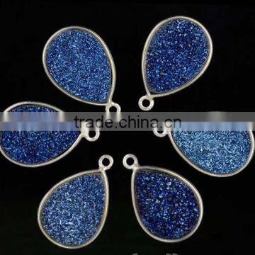 Fashion Silver Druzy Gemstone Connector