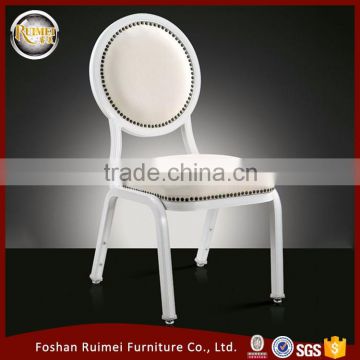 Wholesale white aluminum frame hotel uesd stackable armless louis dining ghost chair