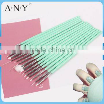 ANY Nail Artist Using High Quality Wood Handle 15 PCS Nail Brush Set