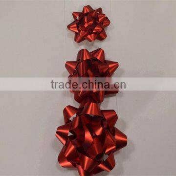 Red Matte Metallic Star Bow For Gift Boxes And Festival Packaging