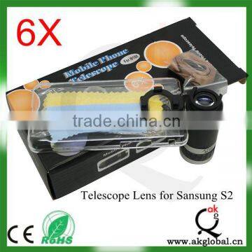 6x telephoto lens for Samsung S2, 6X Zoom lens with case