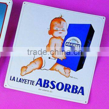 Customized high quality decorative tin signs, made of tinplate